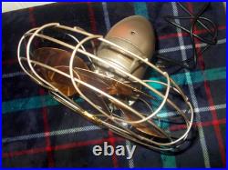 Emerson Golden Jubilee 10 Inch Brass Bades Oscillating Fan 1940s Restored