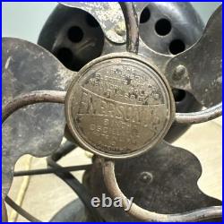 Emerson Jr Oscillator Antique Fan 8in Cast Iron Base Works (10 patented)
