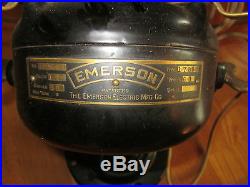 Emerson antique 6 blade brass cage and blade fan # 462661 3 speed works great