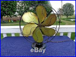 Emerson antique 6 brass blade fan oscillating 3 speed vintage 1922 runs great Emerson antique 6 brass blade fan oscillating 3 speed vintage 1922 runs great