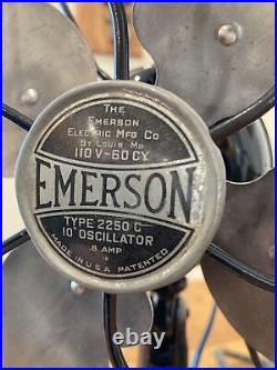 Emerson antique oscillating fan. Model 2250C 10 Inch