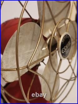Eskimo Antique Cast Iron Metal Fan Model 1100R Red Works Great Eskimo Antique Cast Iron Metal Fan Model 1100R Red Works Great