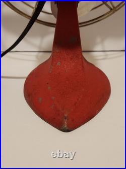 Eskimo Antique Cast Iron Metal Fan Model 1100R Red Works Great Eskimo Antique Cast Iron Metal Fan Model 1100R Red Works Great
