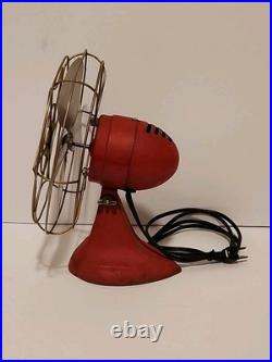 Eskimo Antique Cast Iron Metal Fan Model 1100R Red Works Great Eskimo Antique Cast Iron Metal Fan Model 1100R Red Works Great
