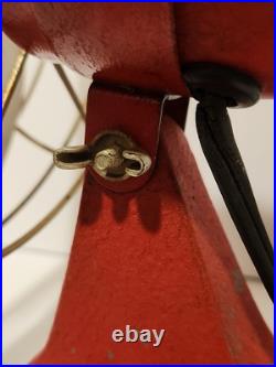 Eskimo Antique Cast Iron Metal Fan Model 1100R Red Works Great Eskimo Antique Cast Iron Metal Fan Model 1100R Red Works Great