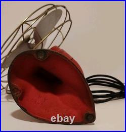 Eskimo Antique Cast Iron Metal Fan Model 1100R Red Works Great Eskimo Antique Cast Iron Metal Fan Model 1100R Red Works Great