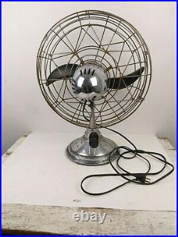 FRESH'ND AIRE Fan Model 20 Chrome Mid Century Industrial Blade Parts or Repair