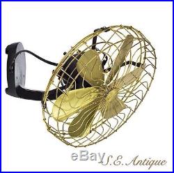 Fan Brass Blade Antique Electric Vintage Blades 16 Cage frequent Oscillating
