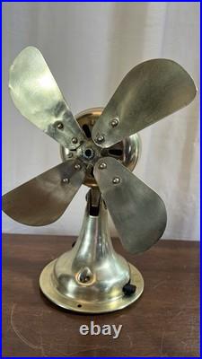 Fort Wayne Electric Works Woods System Solid Brass Antique Electric Fan FWEW