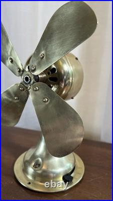 Fort Wayne Electric Works Woods System Solid Brass Antique Electric Fan FWEW