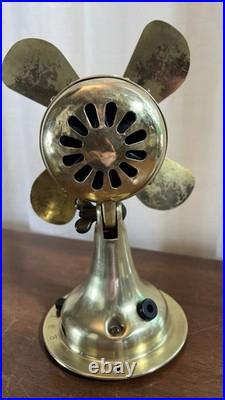 Fort Wayne Electric Works Woods System Solid Brass Antique Electric Fan FWEW