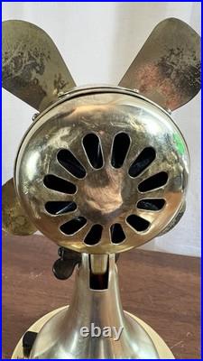 Fort Wayne Electric Works Woods System Solid Brass Antique Electric Fan FWEW