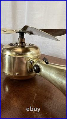 Fort Wayne Electric Works Woods System Solid Brass Antique Electric Fan FWEW
