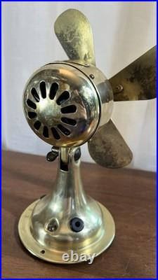 Fort Wayne Electric Works Woods System Solid Brass Antique Electric Fan FWEW
