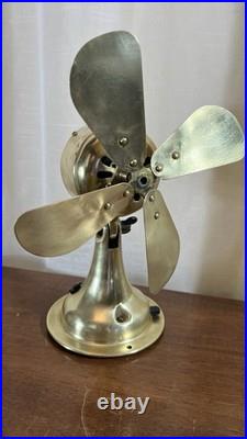 Fort Wayne Electric Works Woods System Solid Brass Antique Electric Fan FWEW