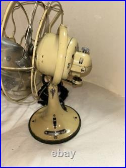 GE 8 Quiet Blade Oscillating Desk Fan Circa 1933 Ivory Original Rare