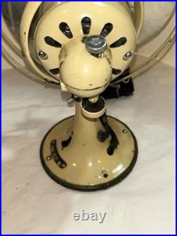 GE 8 Quiet Blade Oscillating Desk Fan Circa 1933 Ivory Original Rare