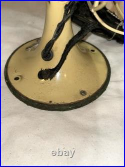 GE 8 Quiet Blade Oscillating Desk Fan Circa 1933 Ivory Original Rare