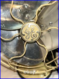 GE 8 Quiet Blade Oscillating Desk Fan Circa 1933 Ivory Original Rare