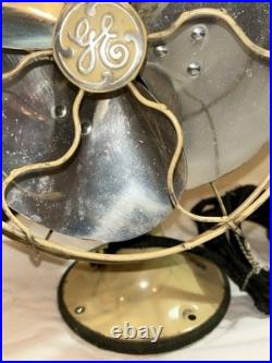 GE 8 Quiet Blade Oscillating Desk Fan Circa 1933 Ivory Original Rare