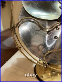 GE 8 Quiet Blade Oscillating Desk Fan Circa 1933 Ivory Original Rare