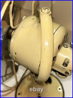 GE 8 Quiet Blade Oscillating Desk Fan Circa 1933 Ivory Original Rare