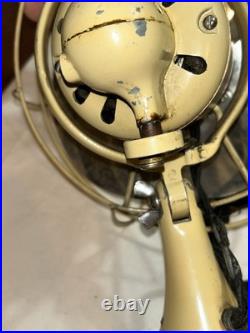 GE 8 Quiet Blade Oscillating Desk Fan Circa 1933 Ivory Original Rare