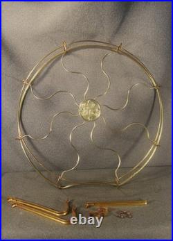 GE Brass 16 In Drop Ring Fan Guard Plus Brass Struts Clips & Screws Kidney Fan