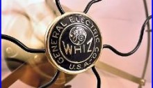 GE General Electric WHIZ Antique Brass Blades Fan Restored LOOK