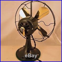 GE General Electric WHIZ Antique Brass Blades Fan Restored TAKE A LOOK