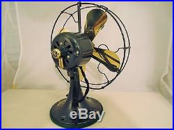 GE General Electric WHIZ Antique Fan Brass Blades Restored LOOK