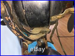 GE Kidney Oscillator Electric Fan Brass, Original Paint, 12 Old Motor Antique