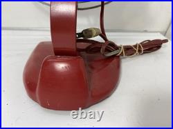 GE Vintage 10 Fan Red 4 Metal Blades Tested Working