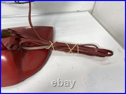 GE Vintage 10 Fan Red 4 Metal Blades Tested Working