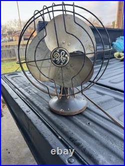 GE Vintage Table Fan 49X723 Metal Black 1940 Tilt 3-Blade Antique 115V
