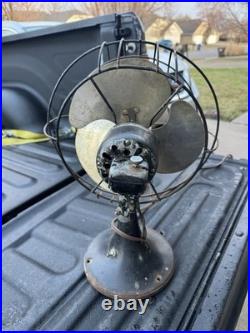 GE Vintage Table Fan 49X723 Metal Black 1940 Tilt 3-Blade Antique 115V