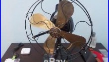 GE antique fan, polished brass blade Restored