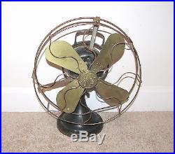 Great Antique General Electric Four Blade Brass Fan Ge Electric