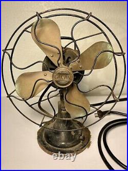 Galvin Electric Mfg Co. 10 Antique Brass Blade Electric Fan RARE Type AFO-10