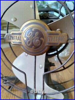 General Electric 9 Vortalex Oscillating Fan #FM9V1 Circa 1946-1948 Works Great