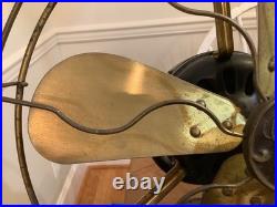 General Electric Brass Blade Fan Industrial Brass Cage 13 Vintage-WORKS