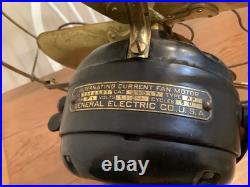General Electric Brass Blade Fan Industrial Brass Cage 13 Vintage-WORKS