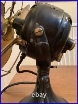 General Electric Brass Blade Fan Industrial Brass Cage 13 Vintage-WORKS
