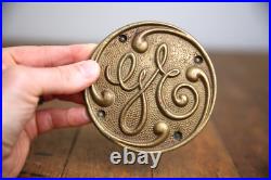 General Electric Fan Emblem Badge Cast Iron industrial plaque sign antique VTG