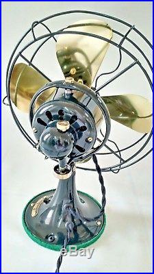 General Electric GE 10 Antique Vintage Electric Brass Blade Fan Restored Rare