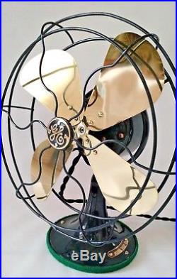 General Electric GE 10 Antique Vintage Electric Brass Blade Fan Restored Rare