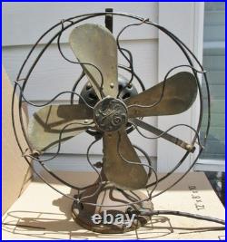 General Electric GE 4 Brass Blades Type AOU AE2 Table Fan Working 12 Inch