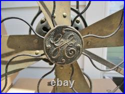 General Electric GE 4 Brass Blades Type AOU AE2 Table Fan Working 12 Inch