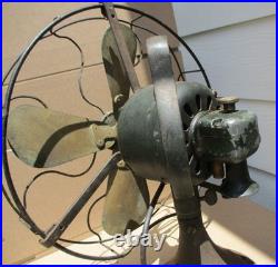 General Electric GE 4 Brass Blades Type AOU AE2 Table Fan Working 12 Inch