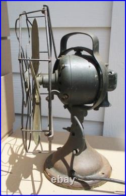 General Electric GE 4 Brass Blades Type AOU AE2 Table Fan Working 12 Inch